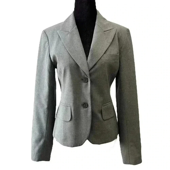Michael Kors Blazer Fitted Single  Breasted Classic Charcoal Grey Size 4 - Picture 1 of 16